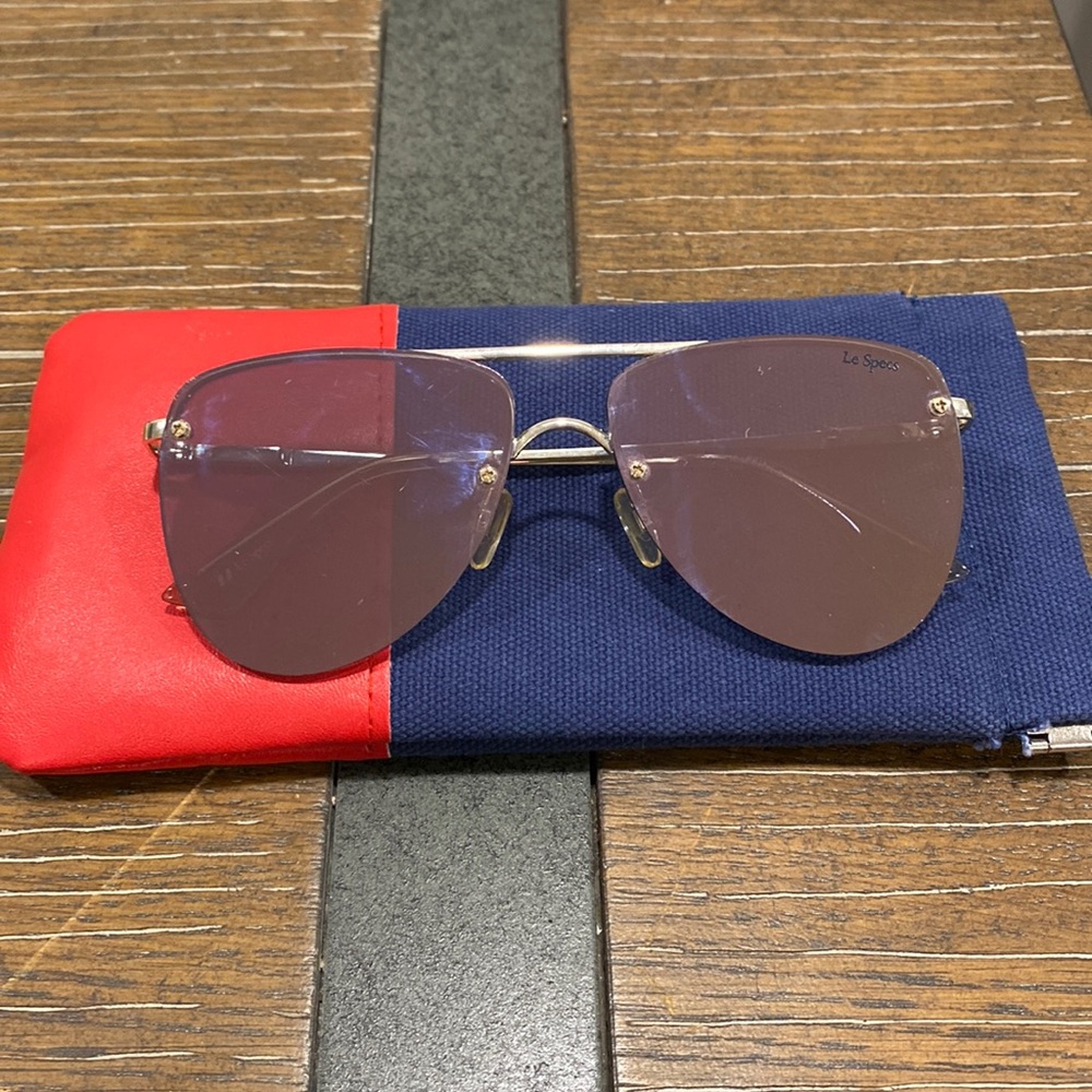 LeSpecs Mirrored Gold/blush Prince Aviator Sunglasses